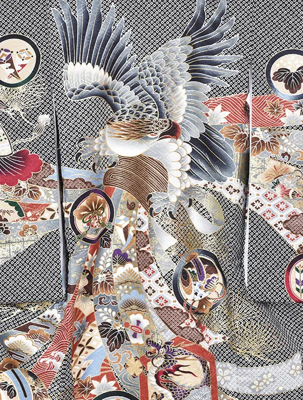 0050男児産着 絞り柄熨斗目