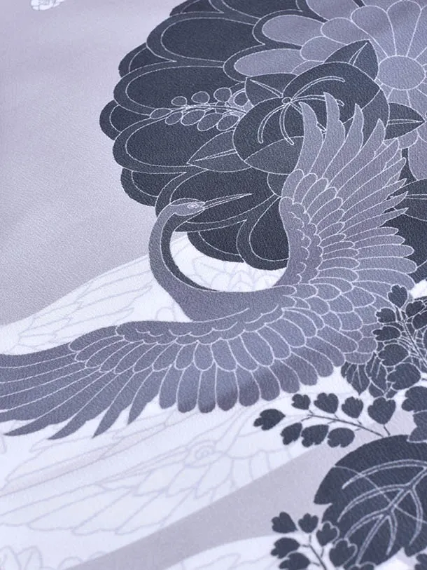 七五三レンタル(5歳男児）1384グレーに鶴