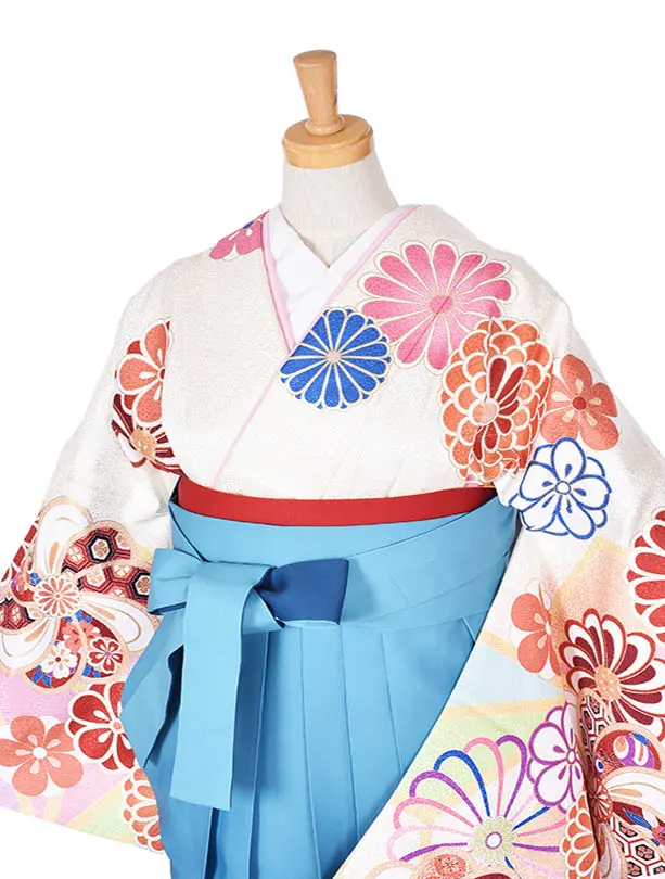 小学生卒業袴0193白虹色ねじり梅