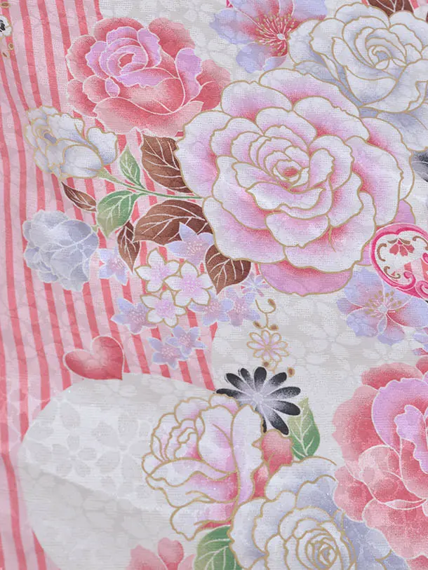 小学生卒業式袴女児0214ピンクストライプ紫グラデーション