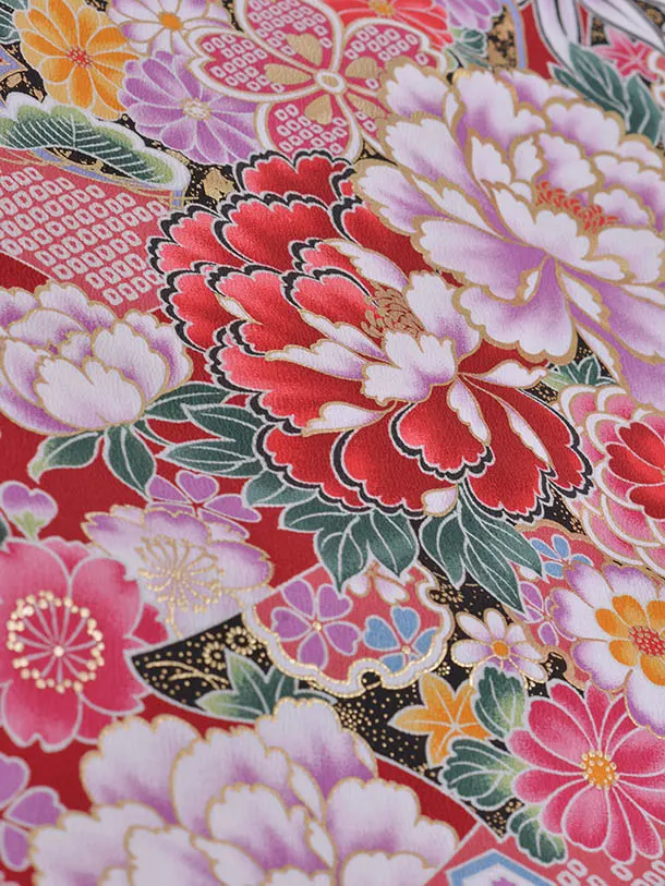 小学生卒業式袴女児0216赤古典レース袴