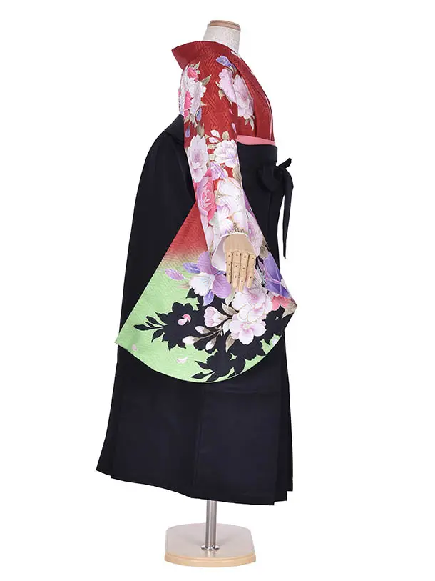 小学生卒業式袴女児0223紅と翠のはなごろも