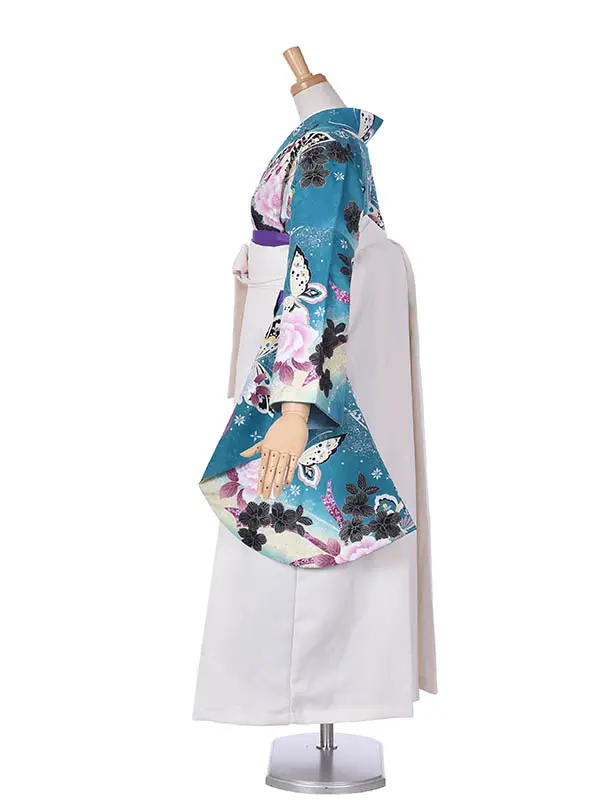 小学生卒業式袴女児0228グリーン蝶オフホワイト袴