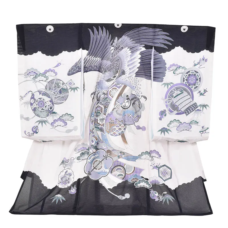 【７月8月】 夏用絽産着 黒たかのしめ写真変更の為ストップ中